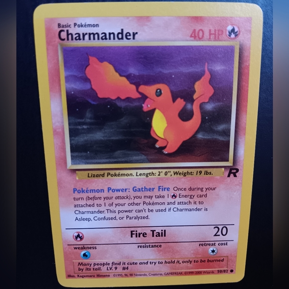 Charmander Pokemon Card - Team Rocket - NO. 50/82 Common Non-Holo - Picture 2 of 9